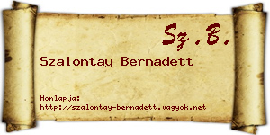 Szalontay Bernadett névjegykártya