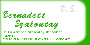 bernadett szalontay business card